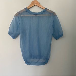 COS Tibi Style shimmery blue T-shirt